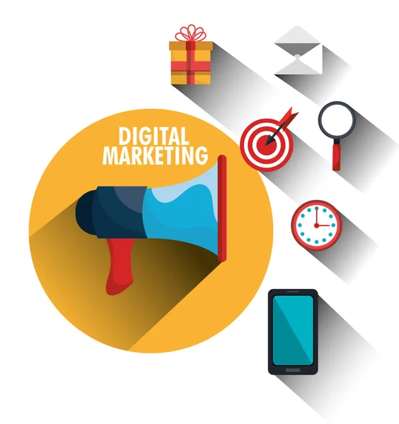 Digitales Marketing und Werbung — Stockvektor