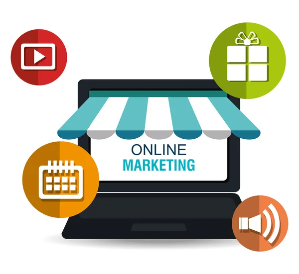 Digitale marketing en reclame — Stockvector