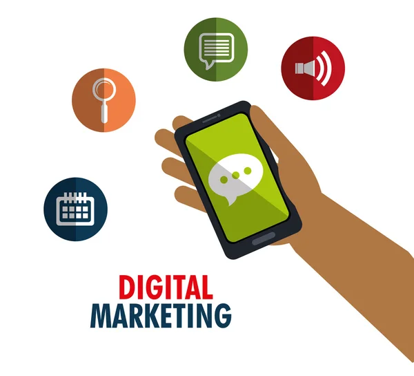 Marketing digitale e pubblicità — Vettoriale Stock