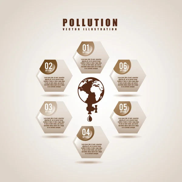 오염 인포 그래픽 디자인 — 스톡 벡터