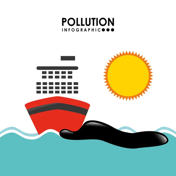 Projeto de infográficos de poluição — Vetor de Stock