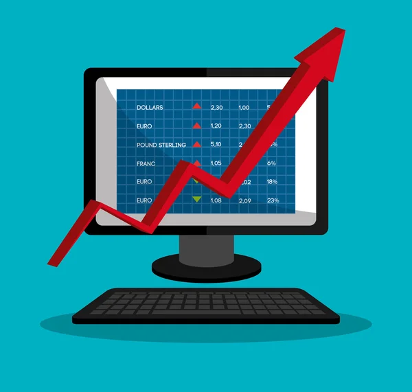 Aktiemarknaden med statistik — Stock vektor