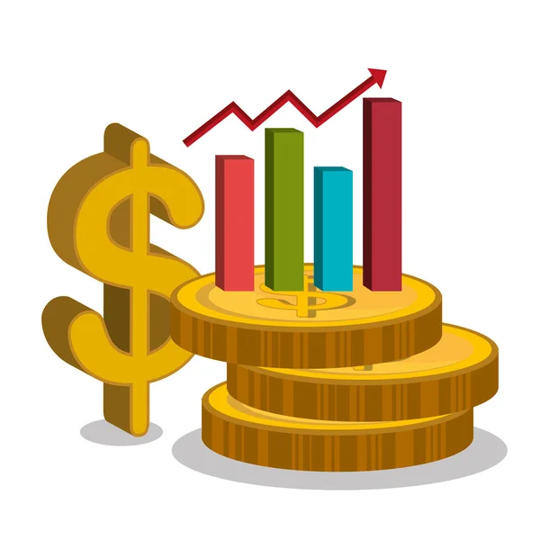 Mercato azionario con statistiche — Vettoriale Stock