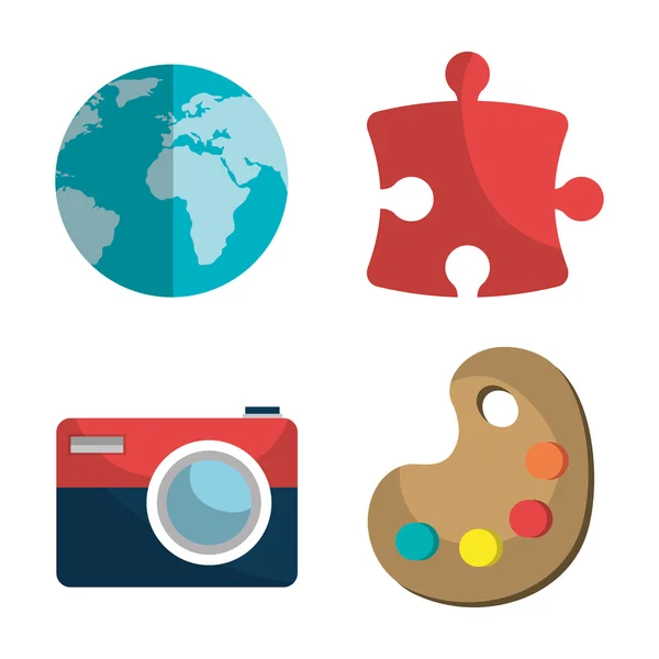 Design de processo criativo com ícones coloridos —  Vetores de Stock