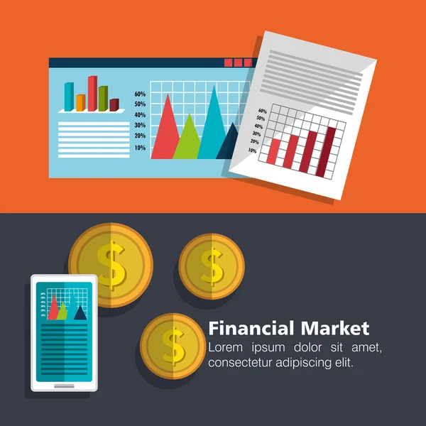 Financial market statistics — Stock Vector