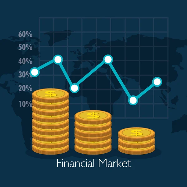 Statistiche dei mercati finanziari — Vettoriale Stock