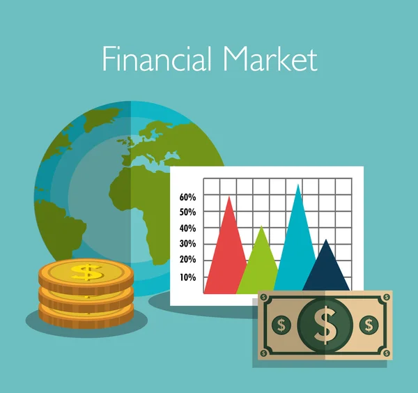 Estatísticas dos mercados financeiros — Vetor de Stock