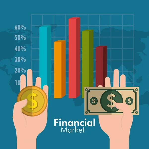 Statistiche dei mercati finanziari — Vettoriale Stock