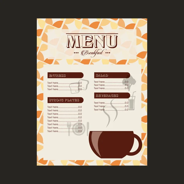 Ontbijt menu ontwerp — Stockvector