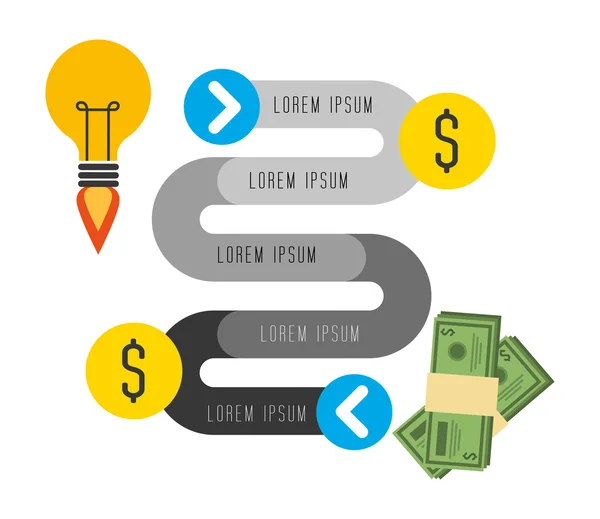 Diseño de puesta en marcha financiera — Vector de stock