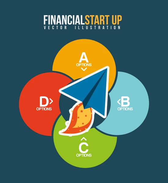 Finanzielles Start-up-Design — Stockvektor