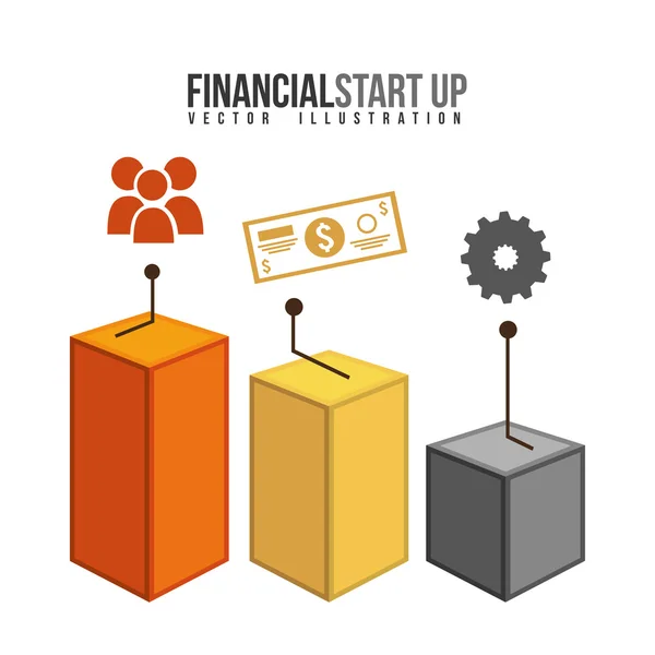 Finanzielles Start-up-Design — Stockvektor