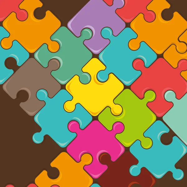 Puzzle piezas trabajo en equipo — Archivo Imágenes Vectoriales