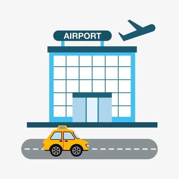 Diseño de terminal de aeropuerto — Vector de stock