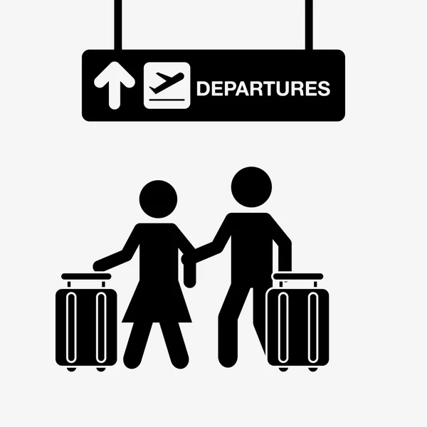 Diseño de terminal de aeropuerto — Vector de stock