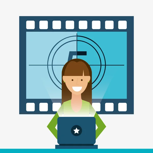 Movie online design — Stock Vector