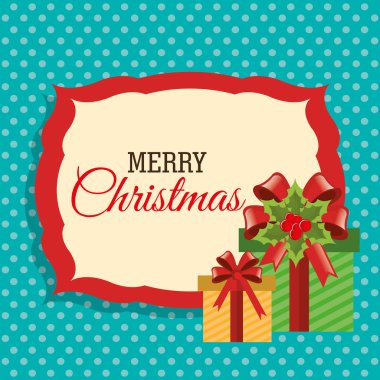 Neşeli Noel renkli kart tasarımı