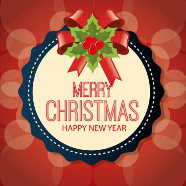 Neşeli Noel renkli kart tasarımı