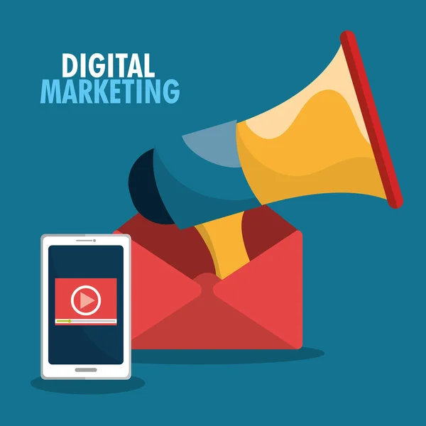 Marketing digitale e e-commerce — Vettoriale Stock