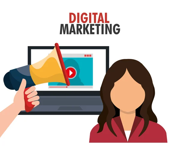 Marketing numérique et commerce électronique — Image vectorielle