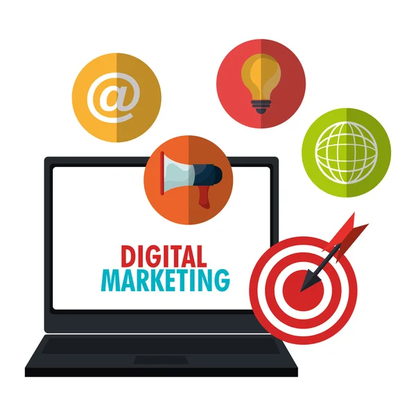 Digitale marketing en e-commerce — Stockvector