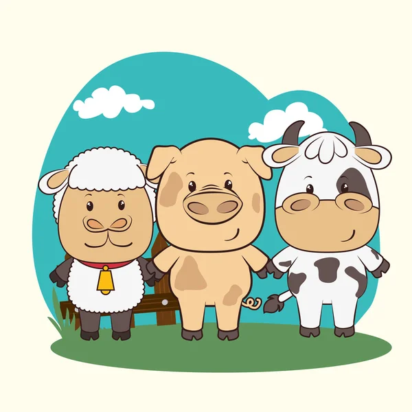 Mascotas y animales dibujos animados — Vector de stock