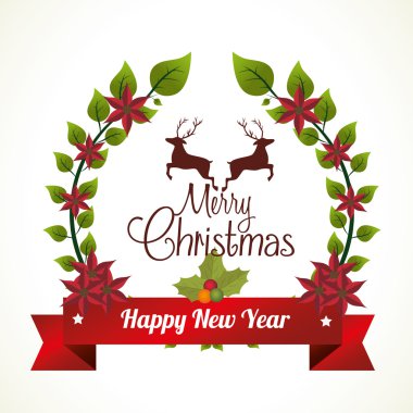 Neşeli Noel renkli kart tasarımı