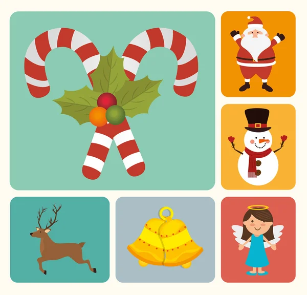 Neşeli Noel renkli kart tasarımı — Stok Vektör