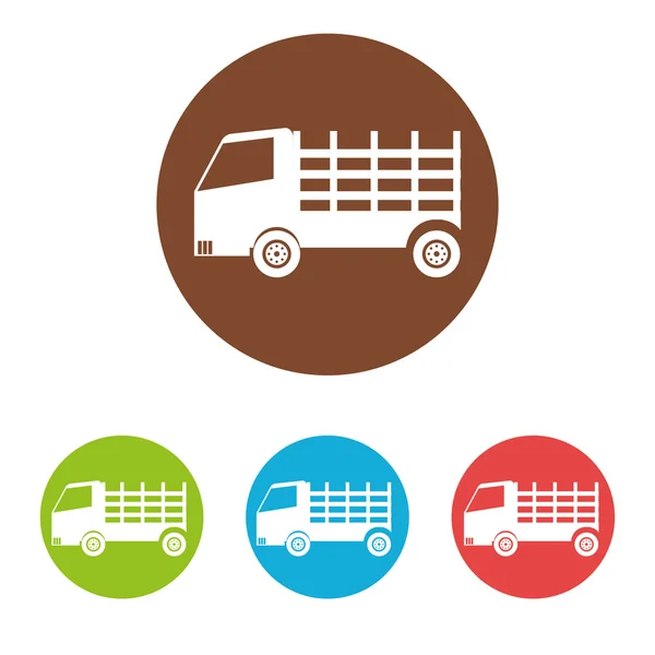 Transport vehicles on round icon — Stock Vector