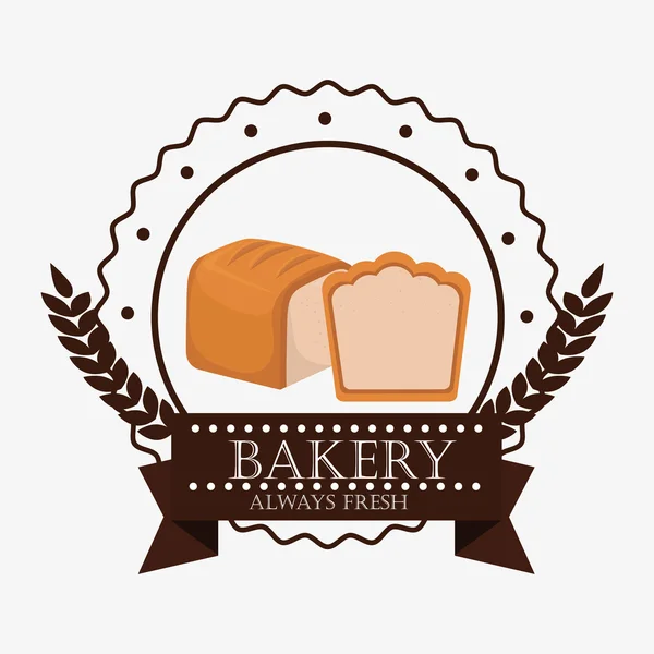 Bakker vers brood label — Stockvector
