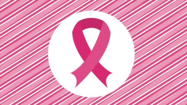 Design de conscientização do câncer de mama — Vídeo de Stock