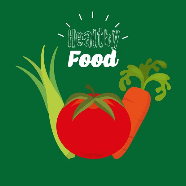 Hälsosam vegetarisk matdesign — Stock vektor