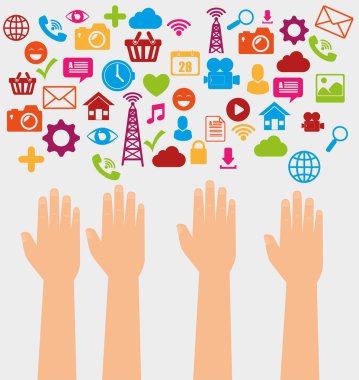 Sosyal Medya tasarım ile multimedya simgeler