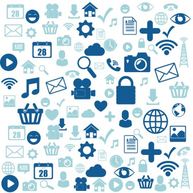 Sosyal Medya tasarım ile multimedya simgeler