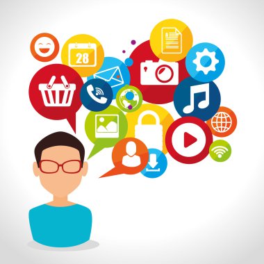 Sosyal Medya tasarım ile multimedya simgeler