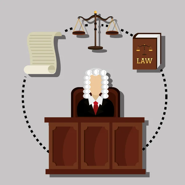 Derecho y justicia jurídica gráfica — Vector de stock