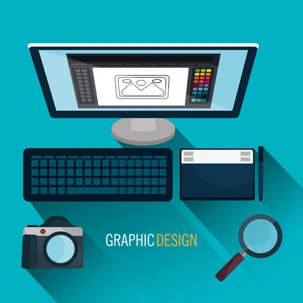 Diseño gráfico arte y profesión tema — Vector de stock