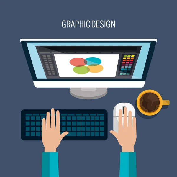 Diseño gráfico arte y profesión tema — Vector de stock