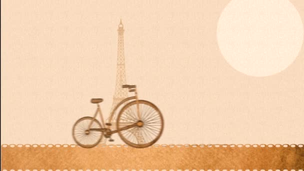 Bike in Paris design — Stock Video