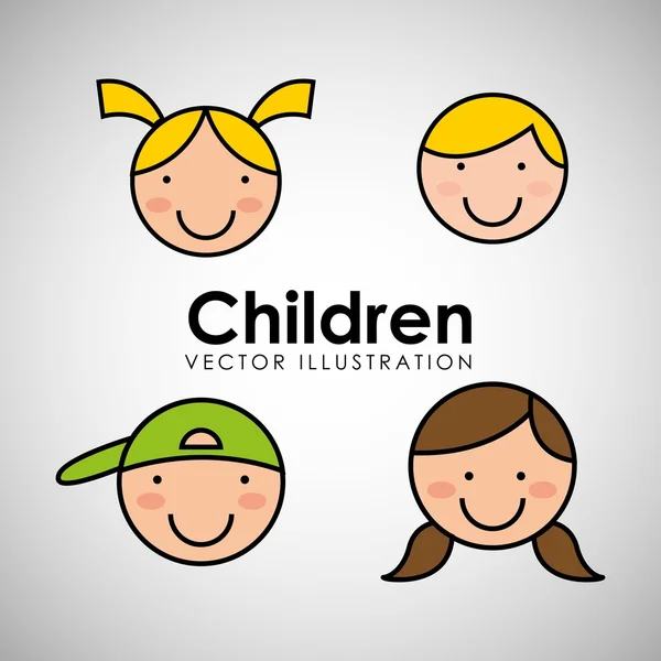 De gelukkige kinderen ontwerp — Stockvector