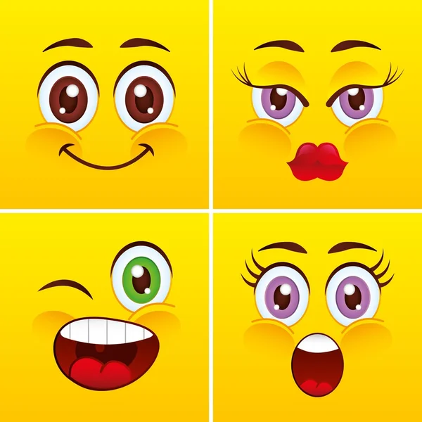 Smiley gezichten ontwerp — Stockvector