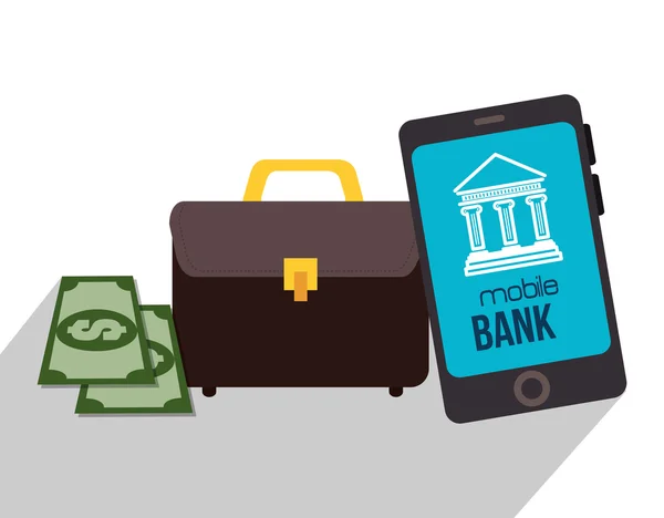 Banca, denaro e pagamento online — Vettoriale Stock