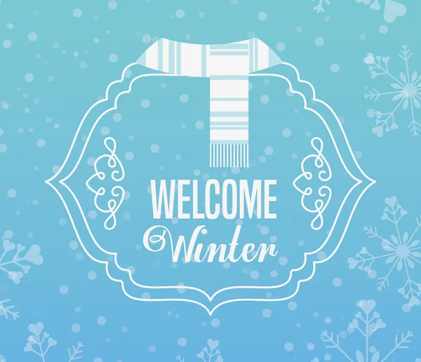 Diseño de invierno de bienvenida — Vector de stock