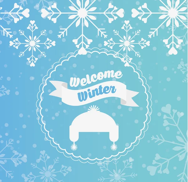 Diseño de invierno de bienvenida — Archivo Imágenes Vectoriales