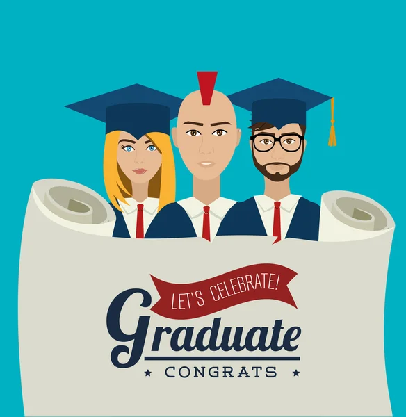 University students graduation — Stock Vector