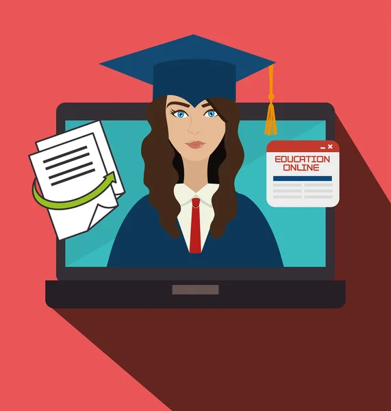 Graduación de estudiantes universitarios — Vector de stock
