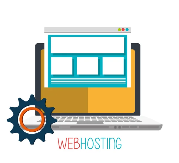 Web housting ve teknoloji tasarım — Stok Vektör