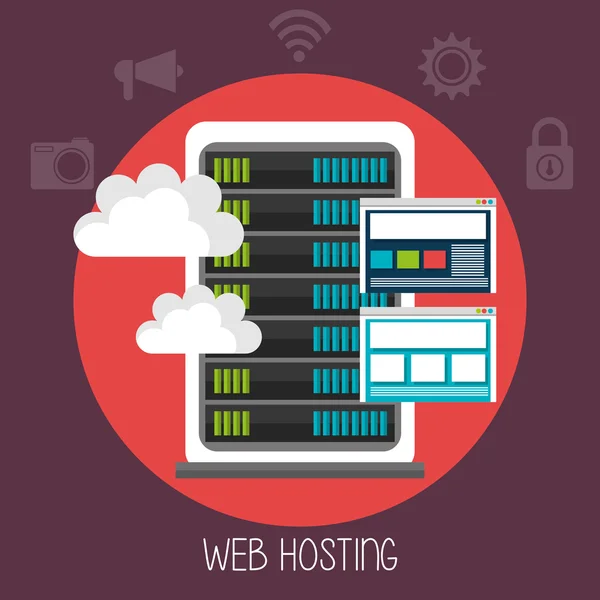 Webhosting und Technologie-Design — Stockvektor