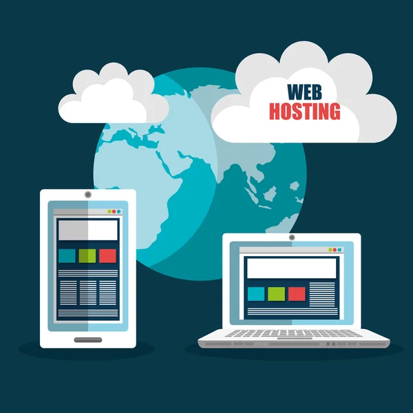 Webdesign housting en technologie — Stockvector