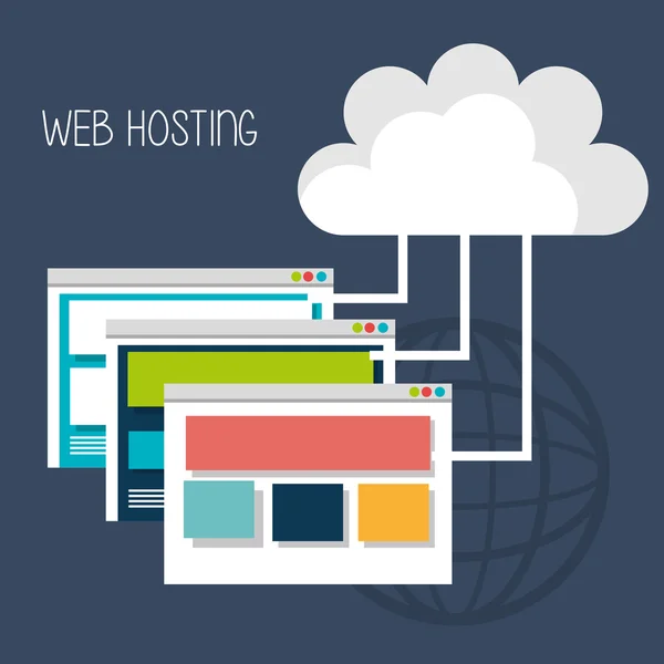 Webhosting und Technologie-Design — Stockvektor